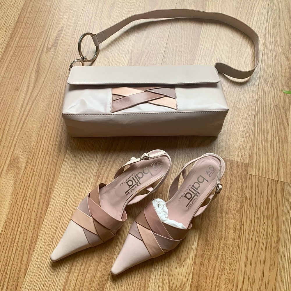 set of bag & shoes pearl pink with light tan & cream, Balma, Benidorm, Spain